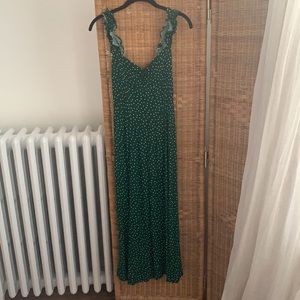 Reformation polka dot dress with ruffle sleeves!